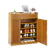 MoNiBloom Bamboo 6 Tiers 20 Pairs Storage Shoes Cabinet with Door, Brown, for Entryway