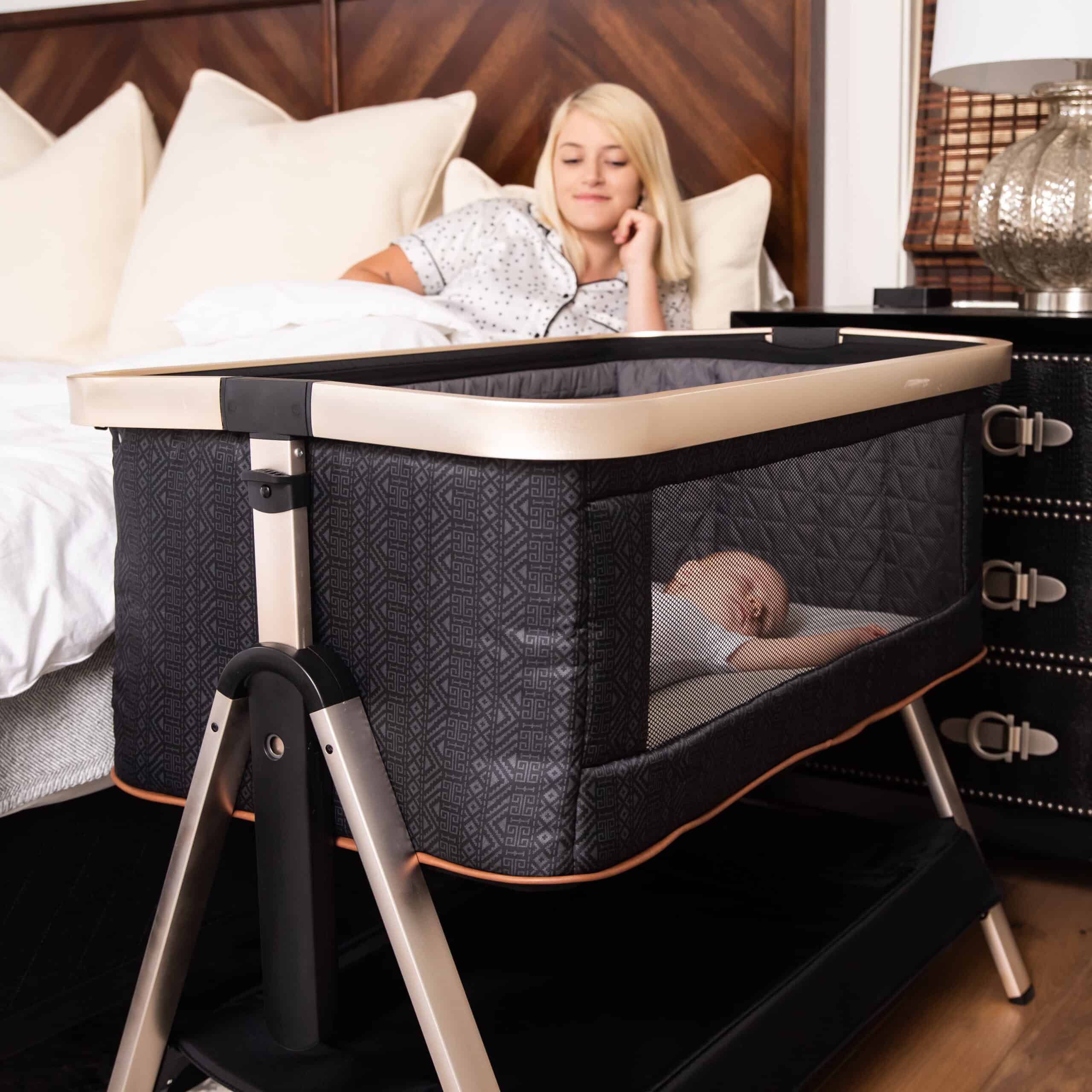 Monbebe Suite Slumber Height Adjustable Baby Bassinet, Urban Boho - Image 5