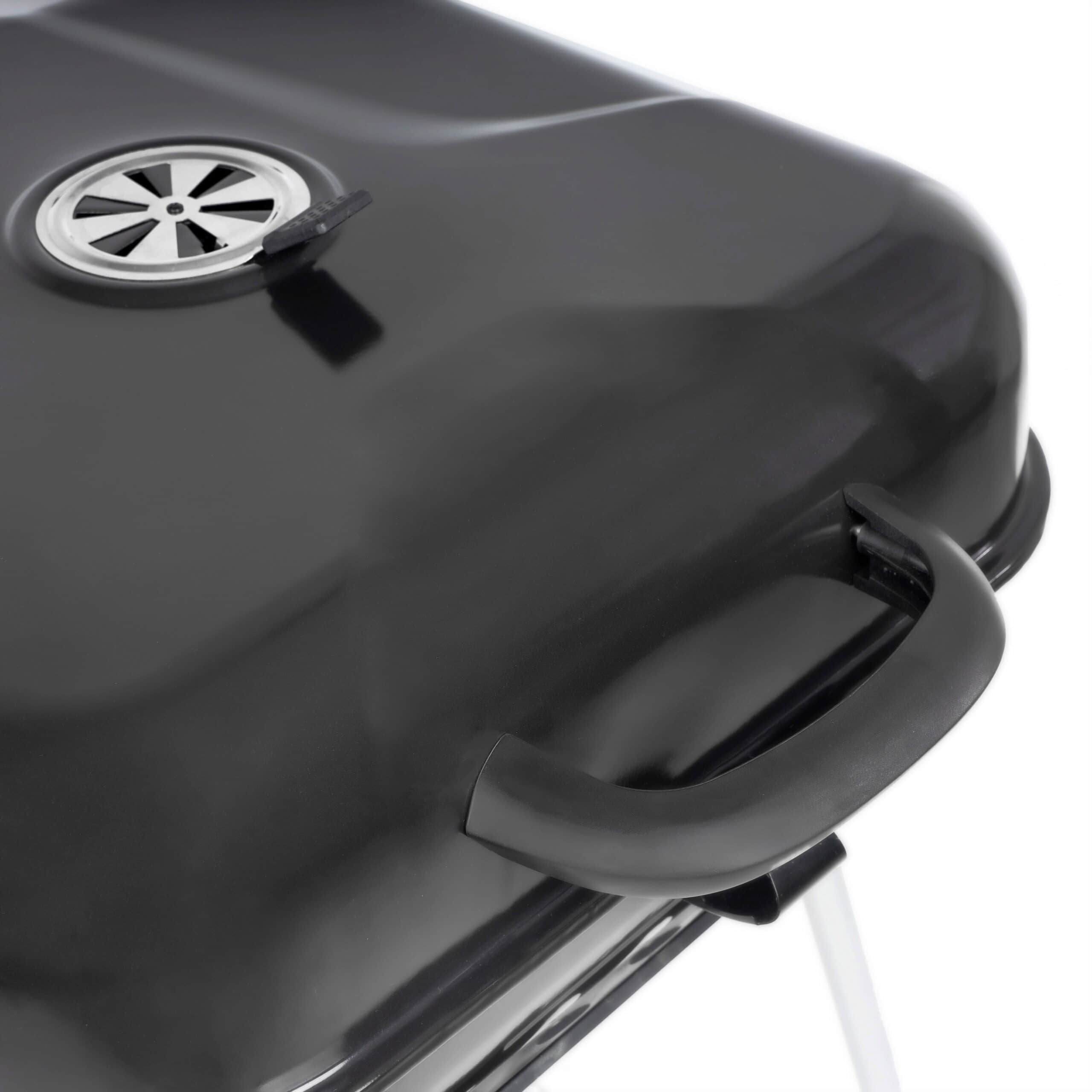 RevoAce 22" Square Charcoal Grill with Foldable Side Shelf, Black - Image 5