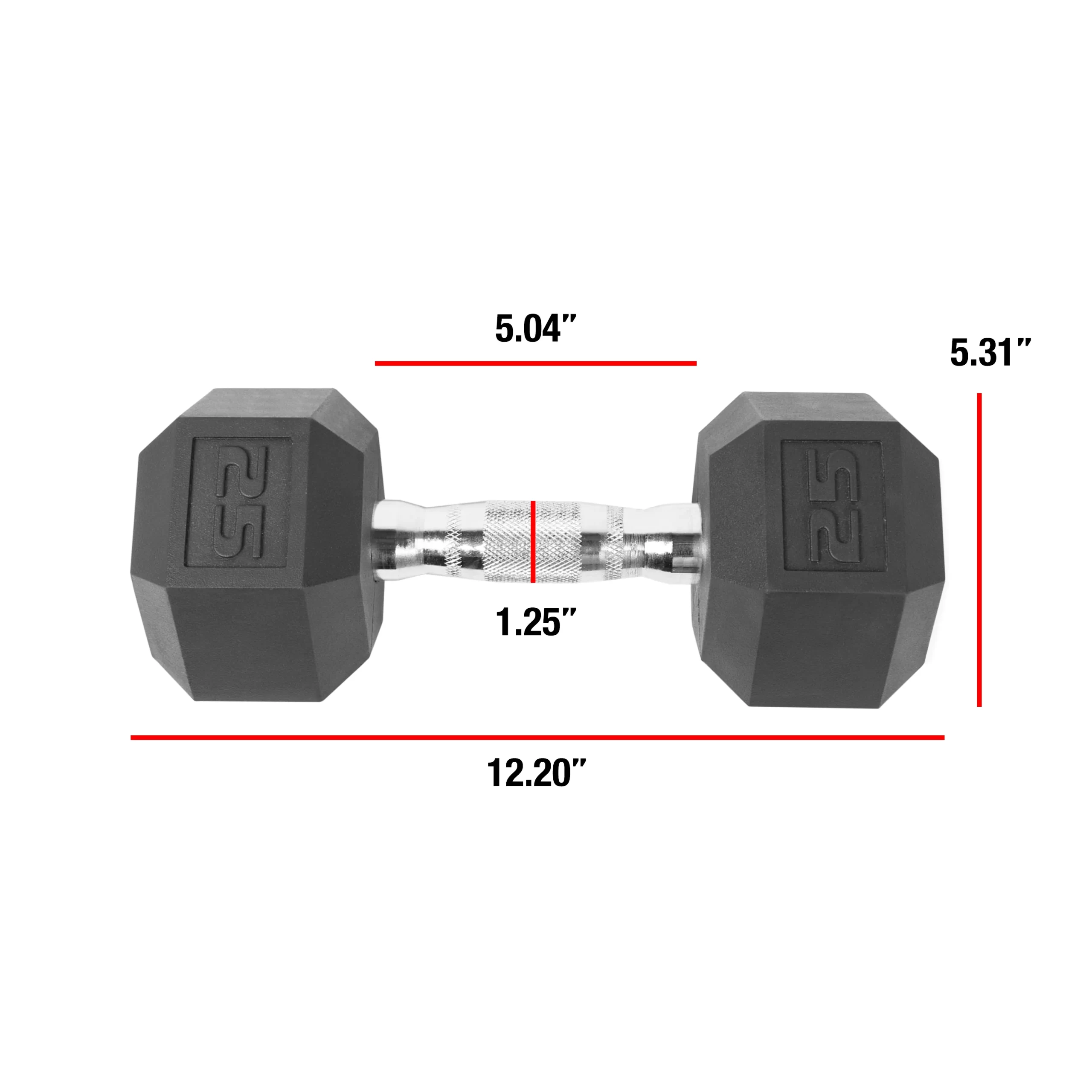 CAP Barbell, 25lb Coated Rubber Hex Dumbbell, Pair - Image 3