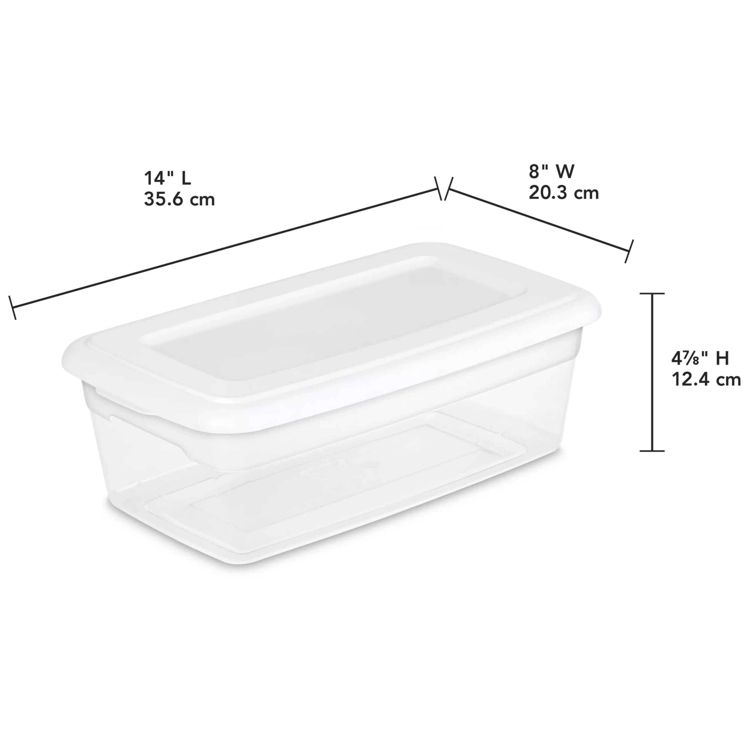 Sterilite 6 Qt. Storage Box Plastic, White, Set of 36 - Image 3