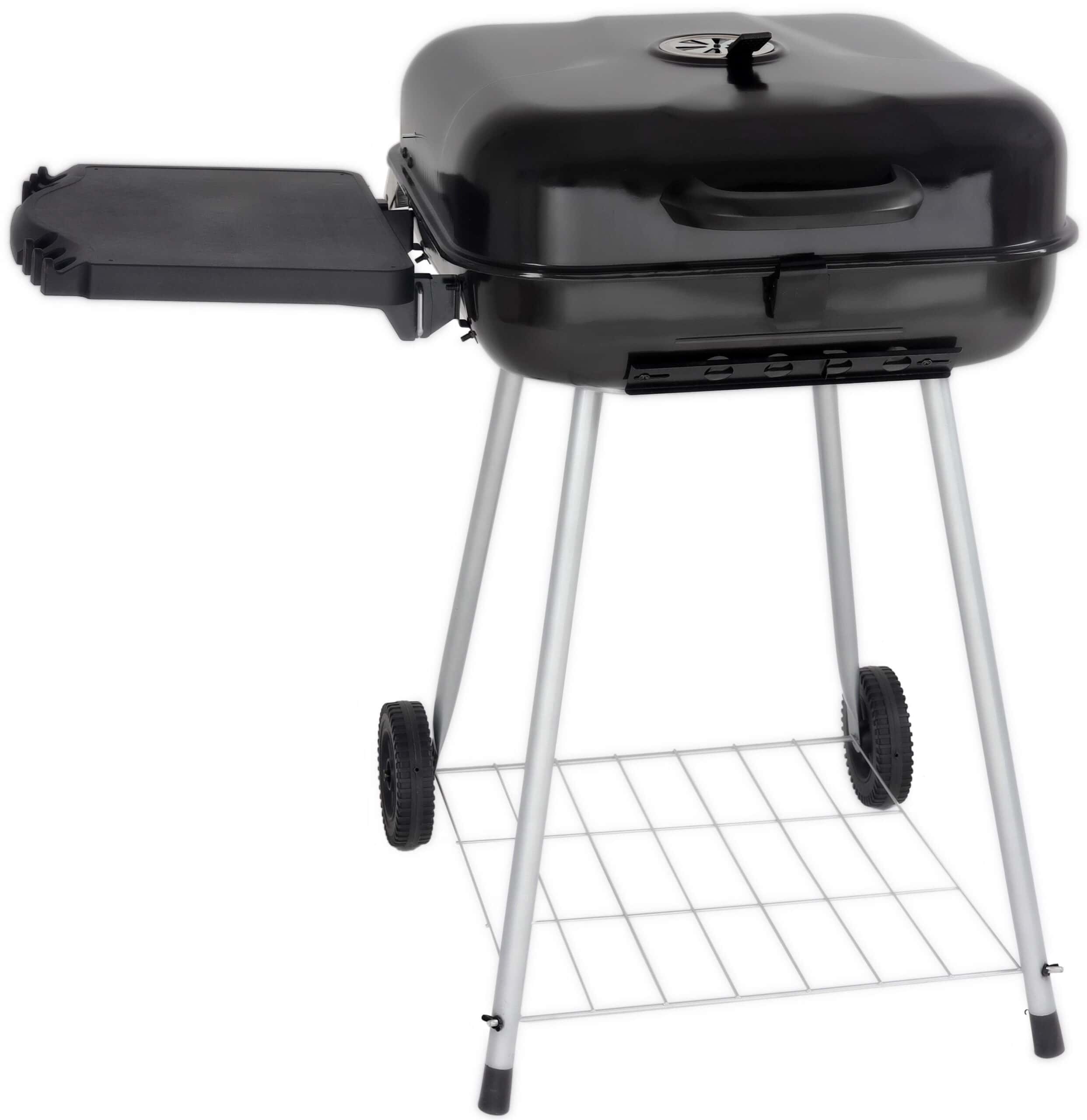 RevoAce 22" Square Charcoal Grill with Foldable Side Shelf, Black - Image 9