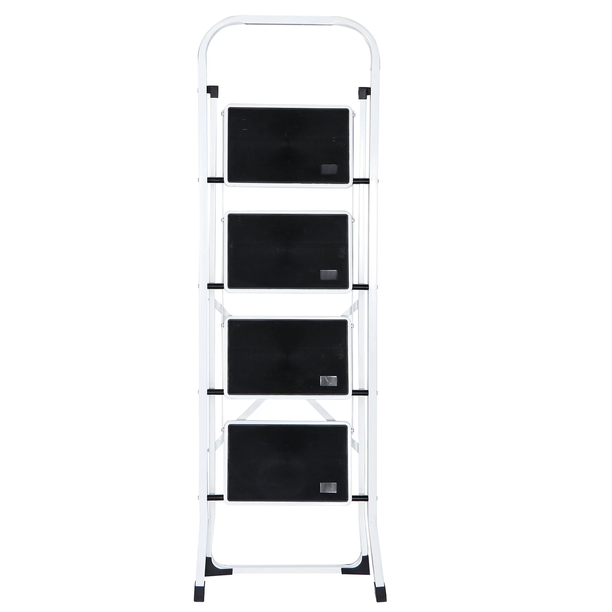 ZENSTYLE Folding 4-Step Ladder Anti-Slip Platform 330 lbs Capacity Portable Steel Frame - Image 4