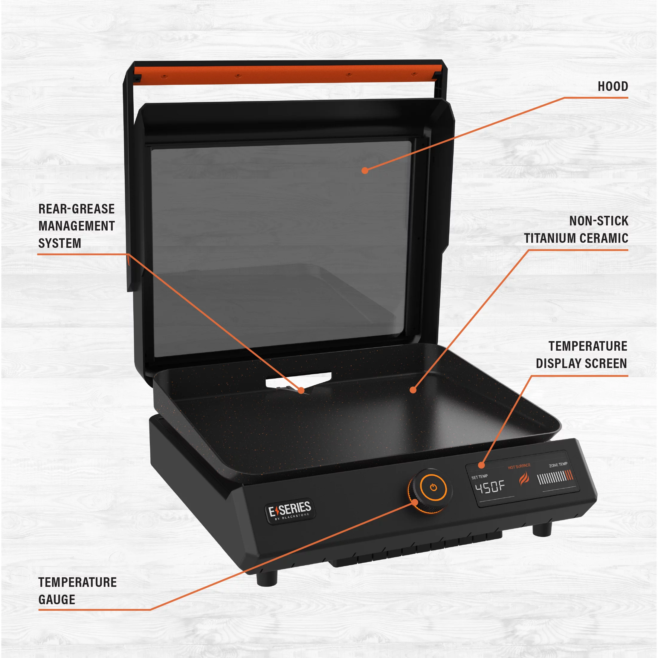 Blackstone E-Series 17" Electric Tabletop Griddle with Hood - Image 8