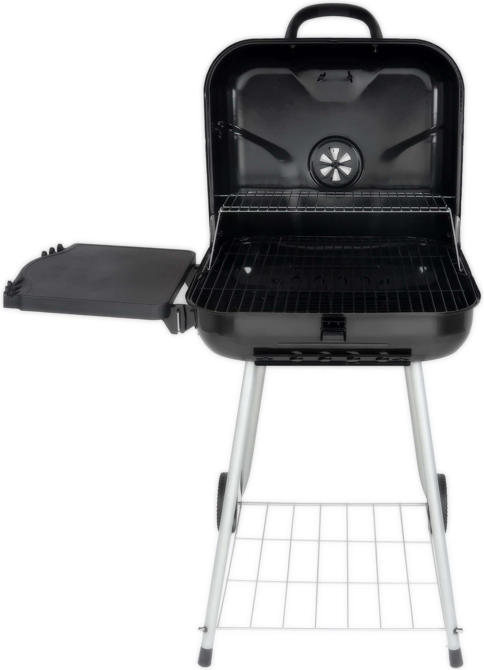RevoAce 22" Square Charcoal Grill with Foldable Side Shelf, Black - Image 7