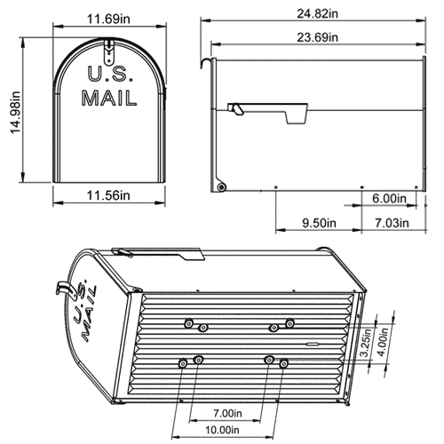 Gibraltar Mailboxes Stanley Extra Large, Steel, Post Mount Mailbox, Black, ST200B00 - Image 9