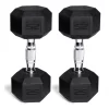 CAP Barbell, 25lb Coated Rubber Hex Dumbbell, Pair