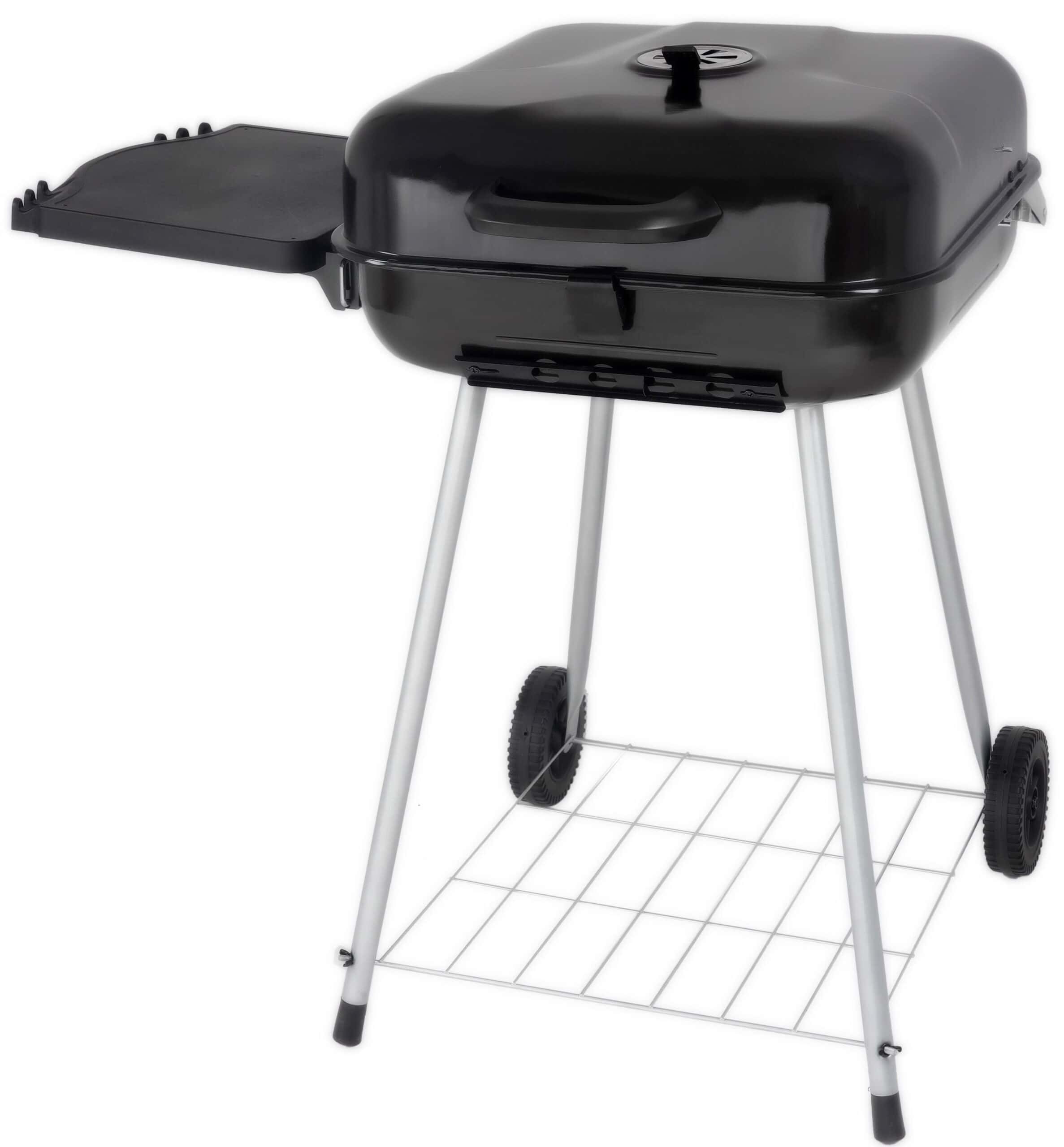 RevoAce 22" Square Charcoal Grill with Foldable Side Shelf, Black - Image 8