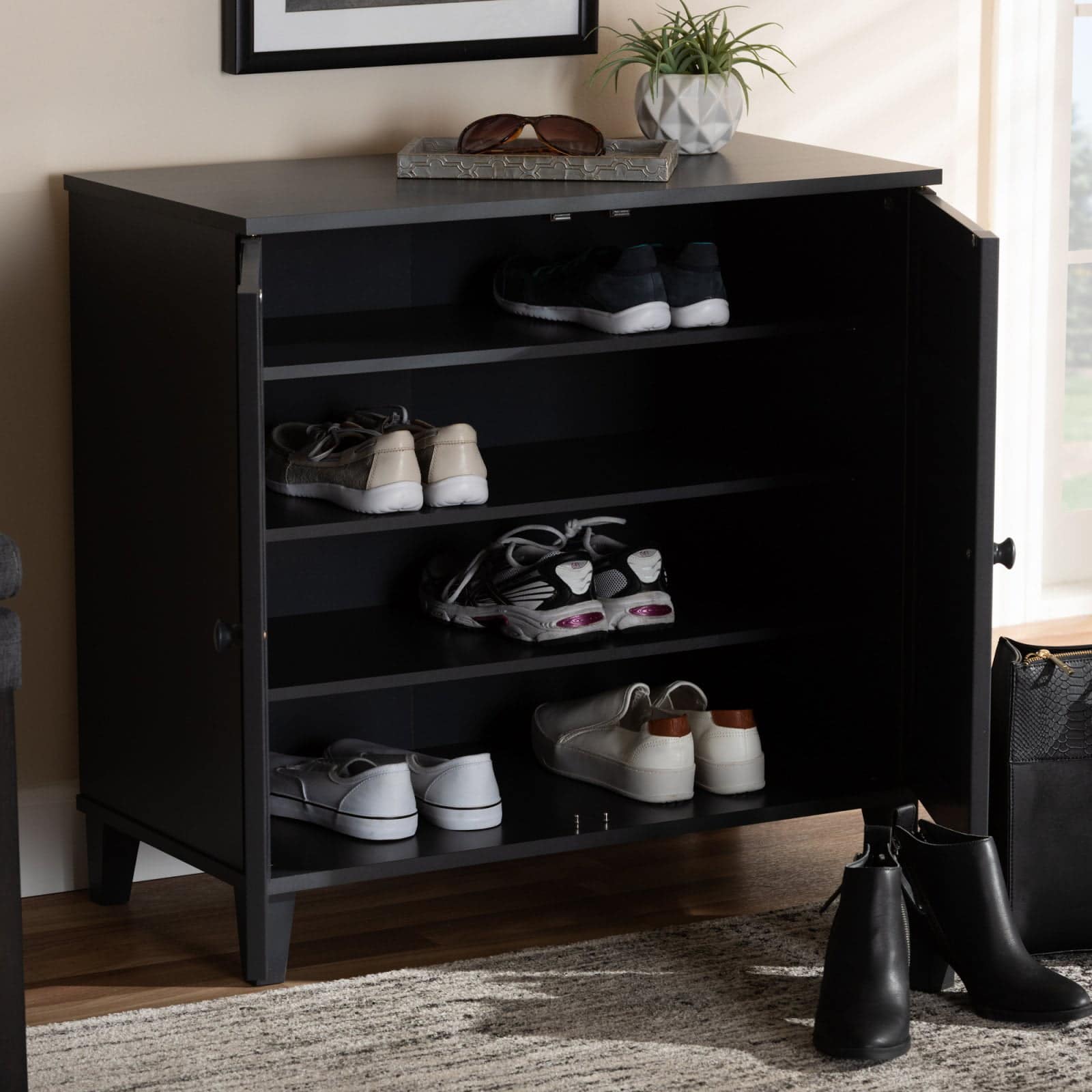 Baxton Studio Glidden Wood Modern Shoe Cabinet - Image 6
