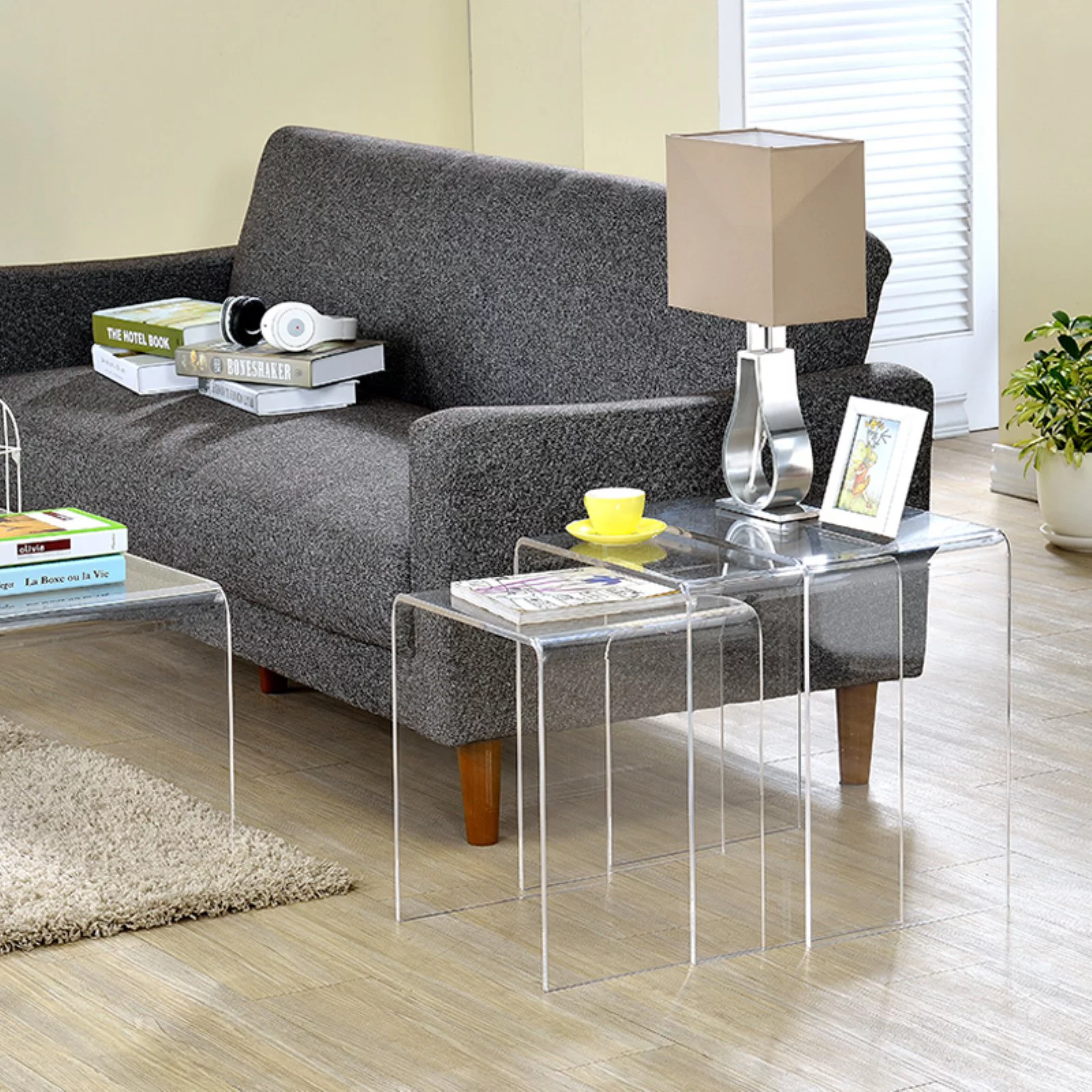 Fox Hill Trading Acrylic Nesting Side Tables -Set of 3 - Image 3