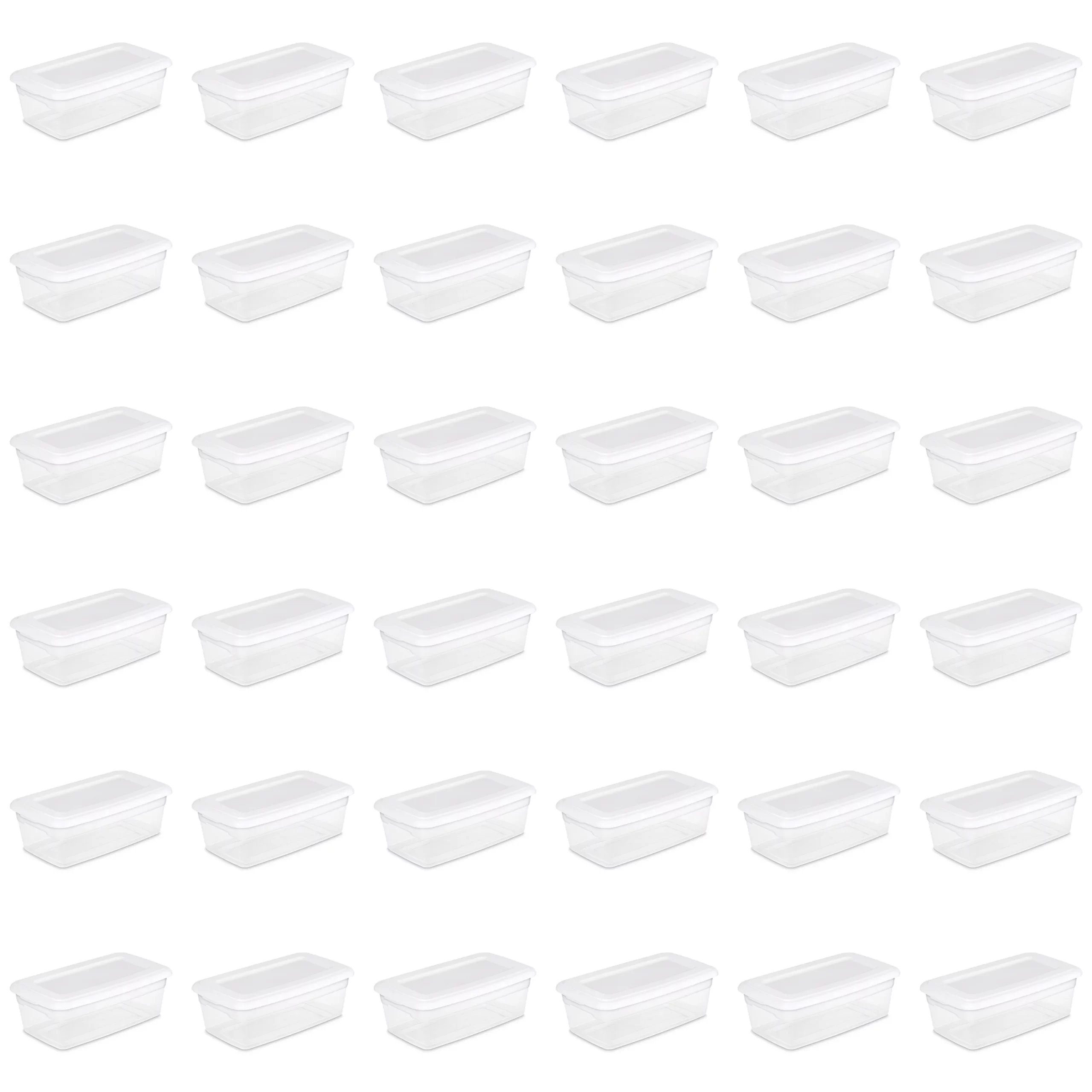 Sterilite 6 Qt. Storage Box Plastic, White, Set of 36 - Image 6