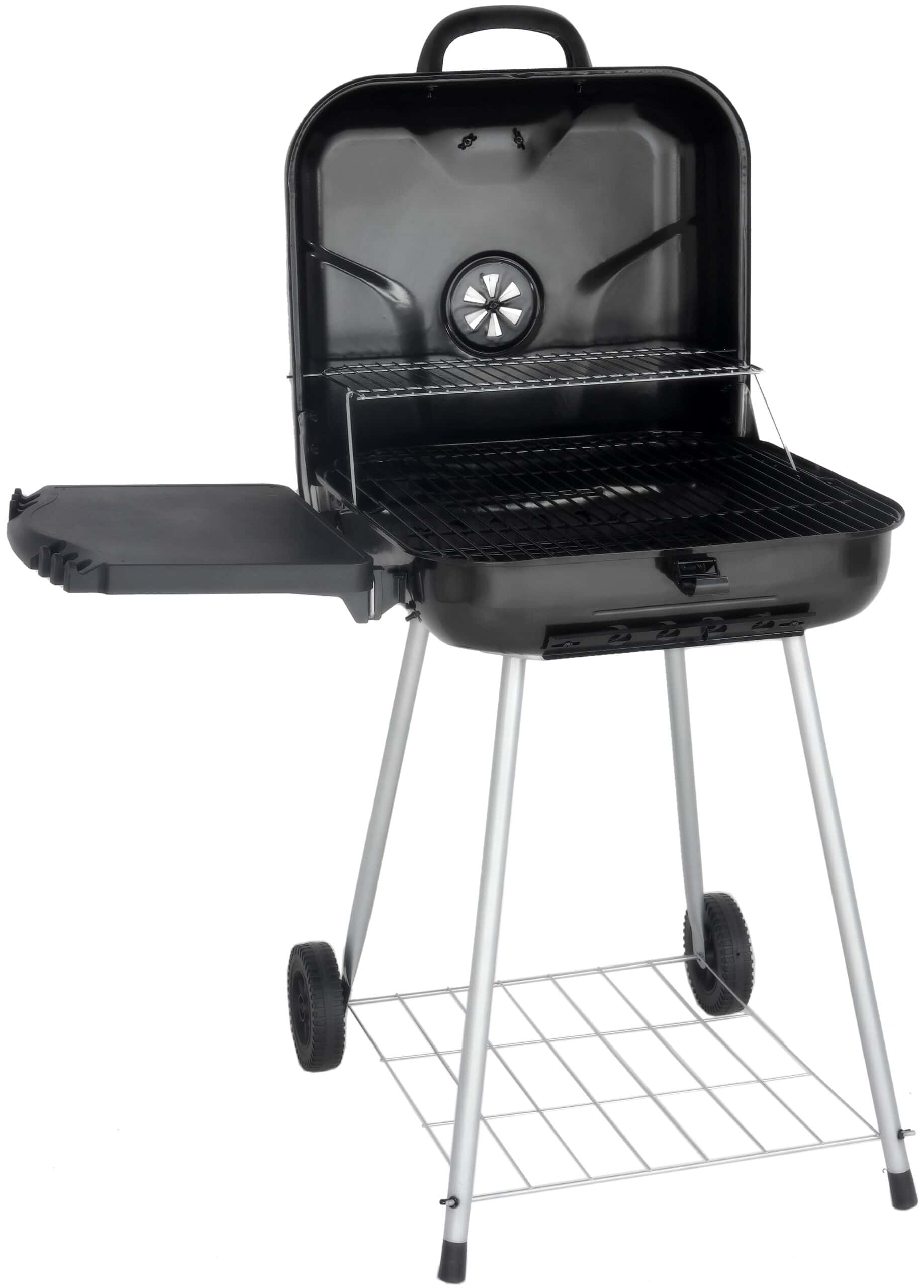 RevoAce 22" Square Charcoal Grill with Foldable Side Shelf, Black - Image 10