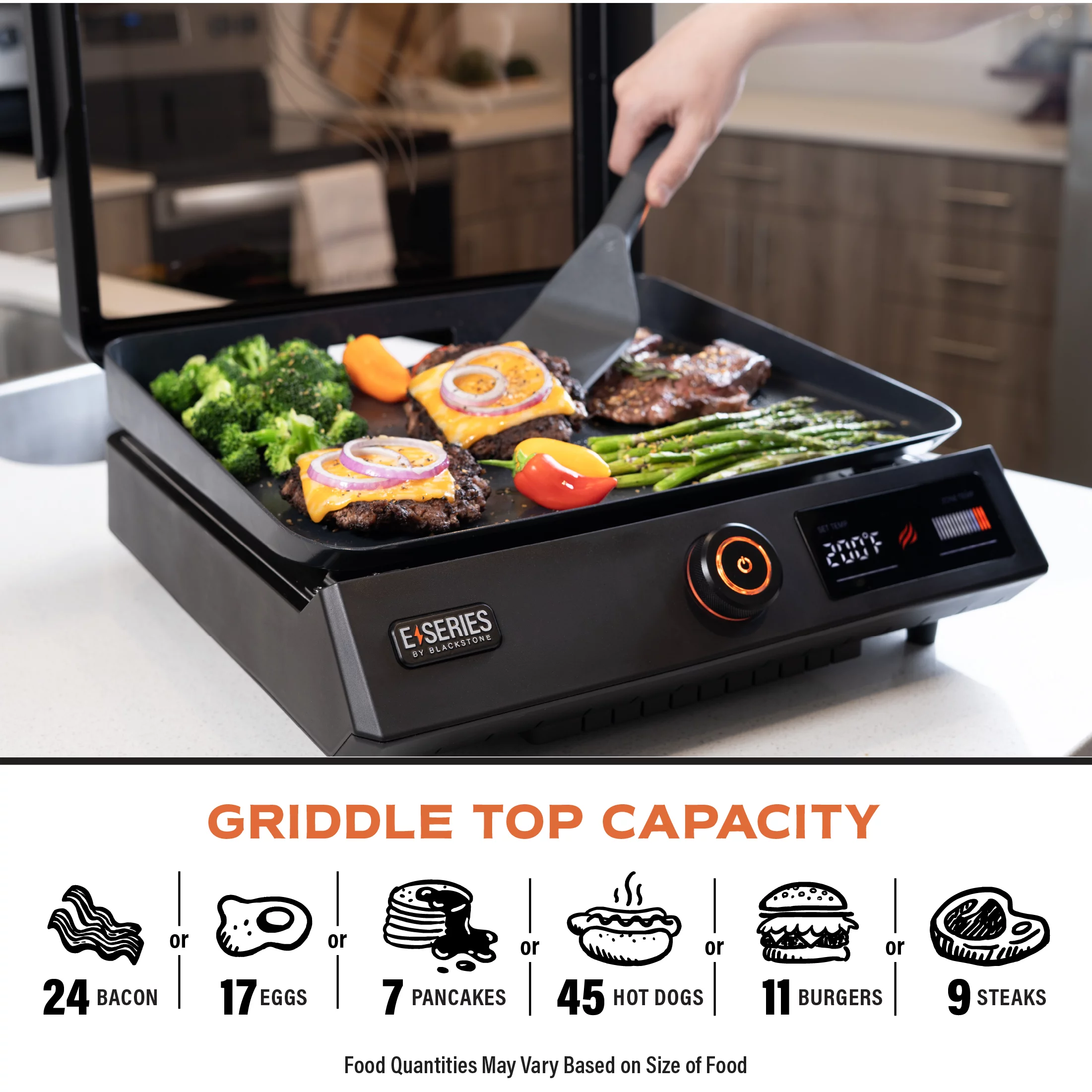 Blackstone E-Series 17" Electric Tabletop Griddle with Hood - Image 7