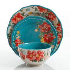 Alternative view of The Pioneer Woman Vintage Floral 12-Piece Dinnerware Set, Teal