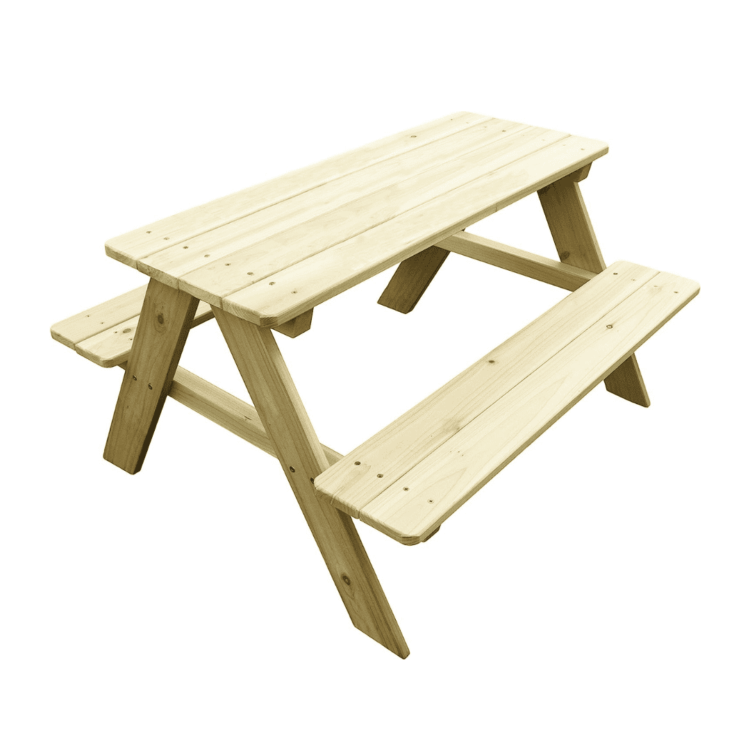 Merry Garden Kids Wooden Picnic Bench Outdoor Patio Dining Table, Natural