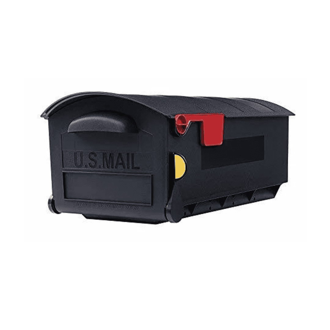 Gibraltar Patriot Medium Capacity Rust-Proof Plastic Black Post-Mount Mailbox