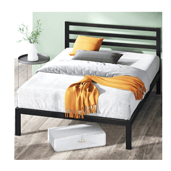 Zinus Mia 38” Metal Platform Bed Frame with Headboard, Queen