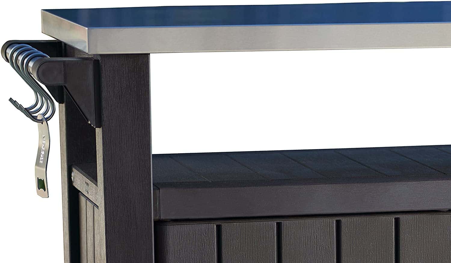 Keter Unity XL Portable Outdoor Table and Storage Cabinet with Hooks for Grill Accessories - Espresso Brown (Copy) - Image 3