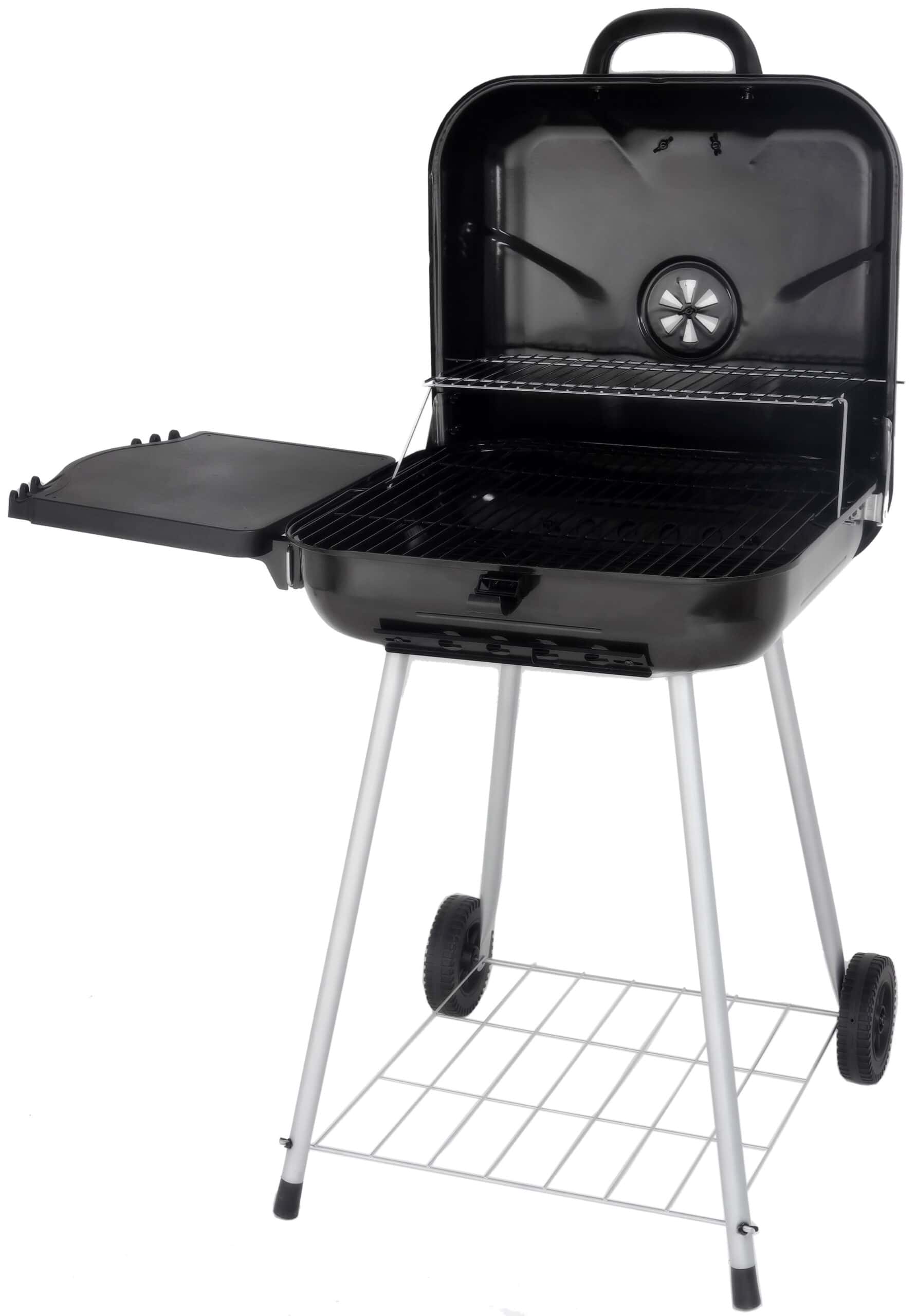 RevoAce 22" Square Charcoal Grill with Foldable Side Shelf, Black - Image 6
