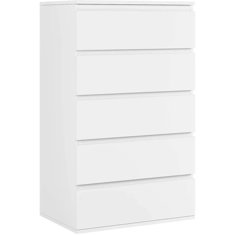 Homfa 5 Drawer White Dresser, Modern Storage Cabinet for Bedroom, White Chest of Drawers Wood Organizer for Living Room - Image 6