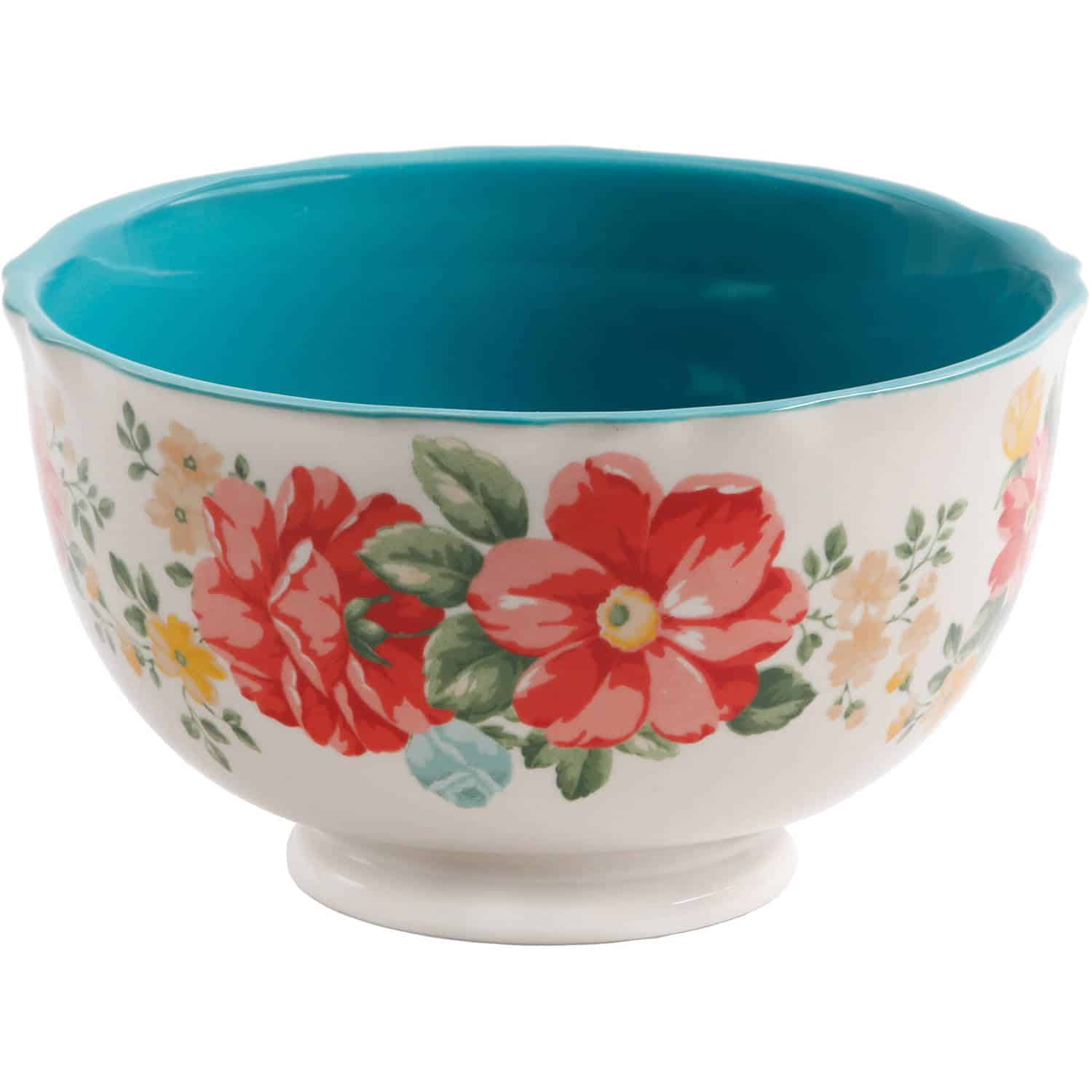 The Pioneer Woman Vintage Floral 12-Piece Dinnerware Set, Teal - Image 3