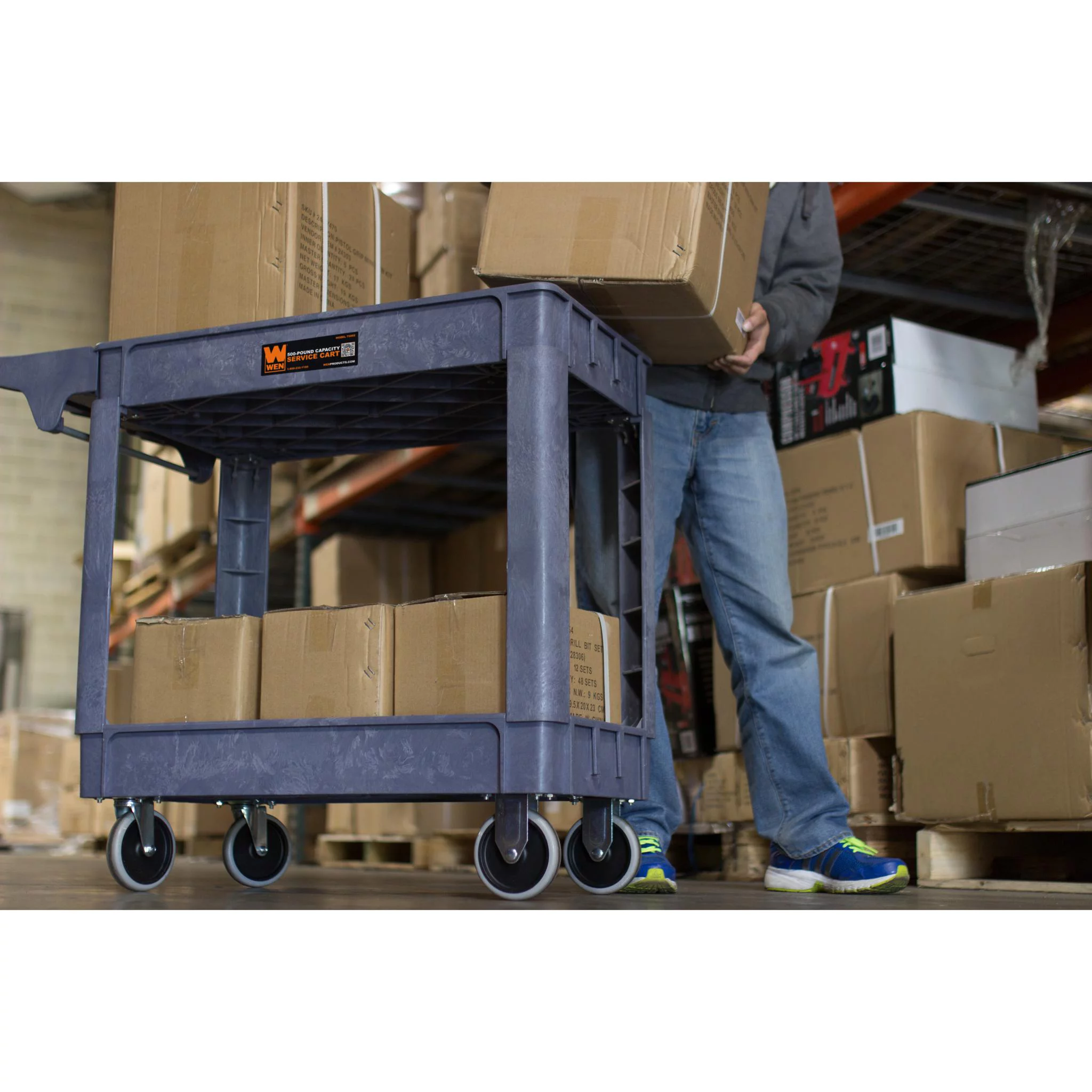 WEN 500-Pound Capacity 40 by 17-Inch Service Utility Cart - Image 7