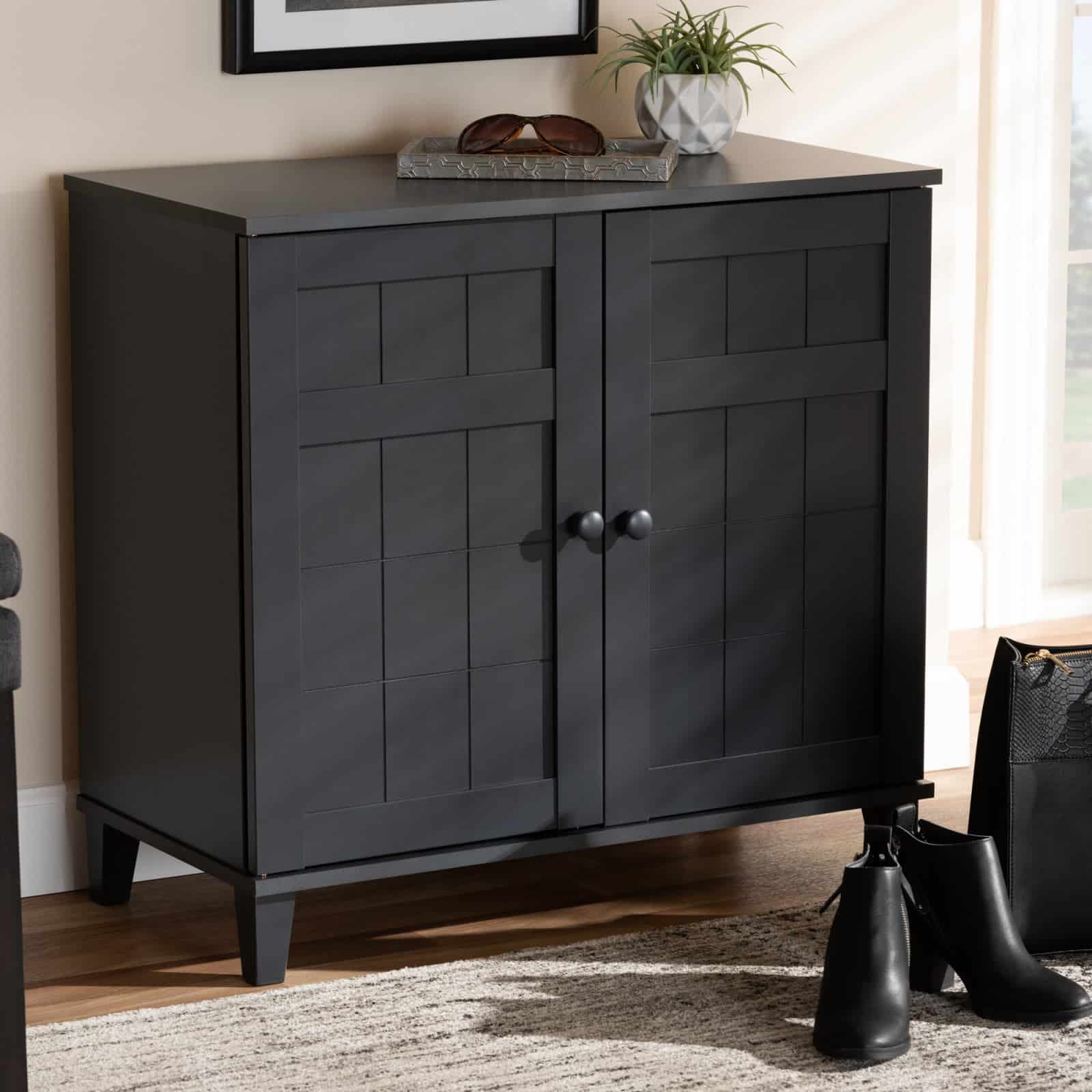 Baxton Studio Glidden Wood Modern Shoe Cabinet - Image 7