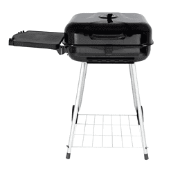 RevoAce 22" Square Charcoal Grill with Foldable Side Shelf, Black