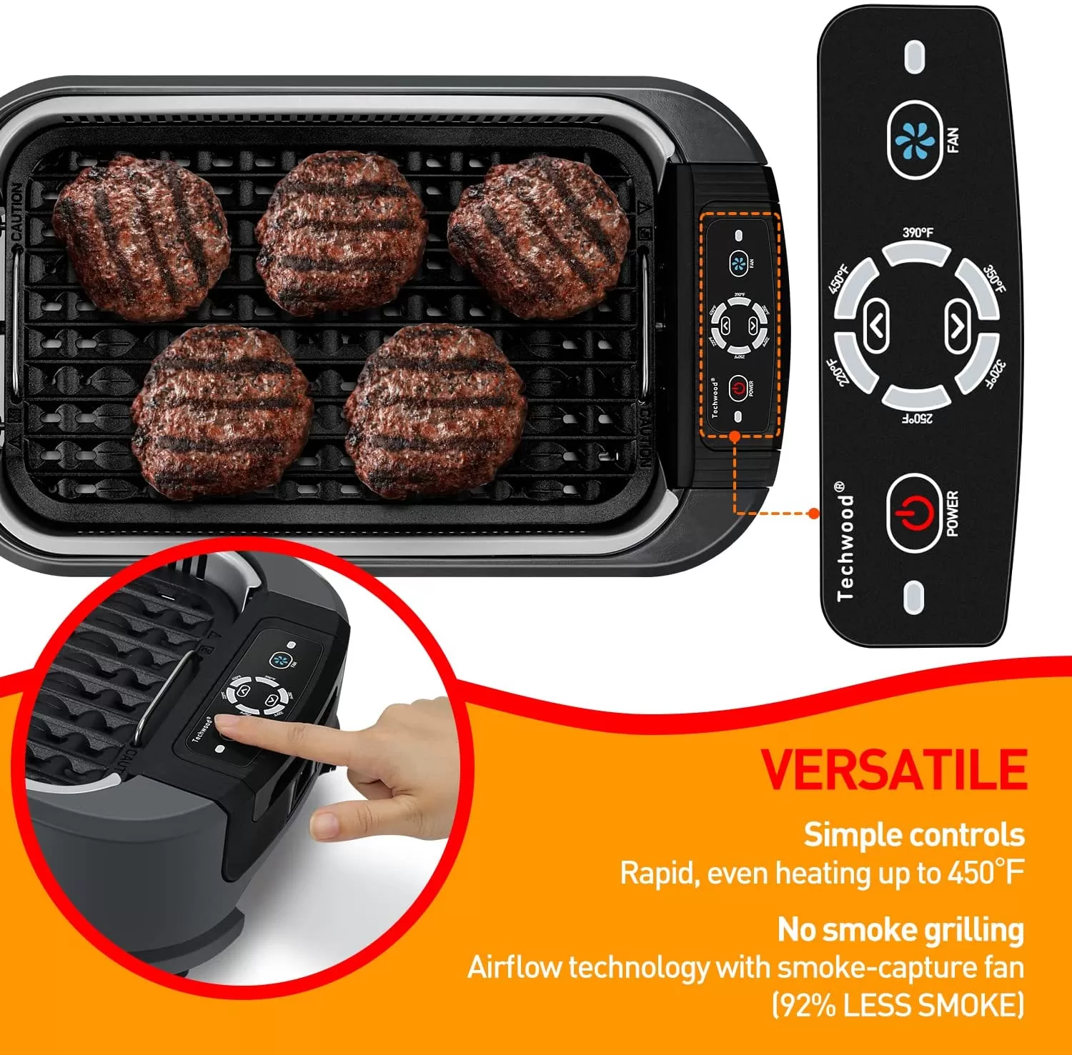 Indoor Smokeless Grill, Techwood 1500W Electric Grill