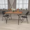 Flash Furniture 4-Foot Square Wood Folding Banquet Table