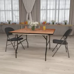 Flash Furniture 4-Foot Square Wood Folding Banquet Table