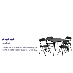 Flash Furniture 5 Piece Black Folding Card Table and Chair Set