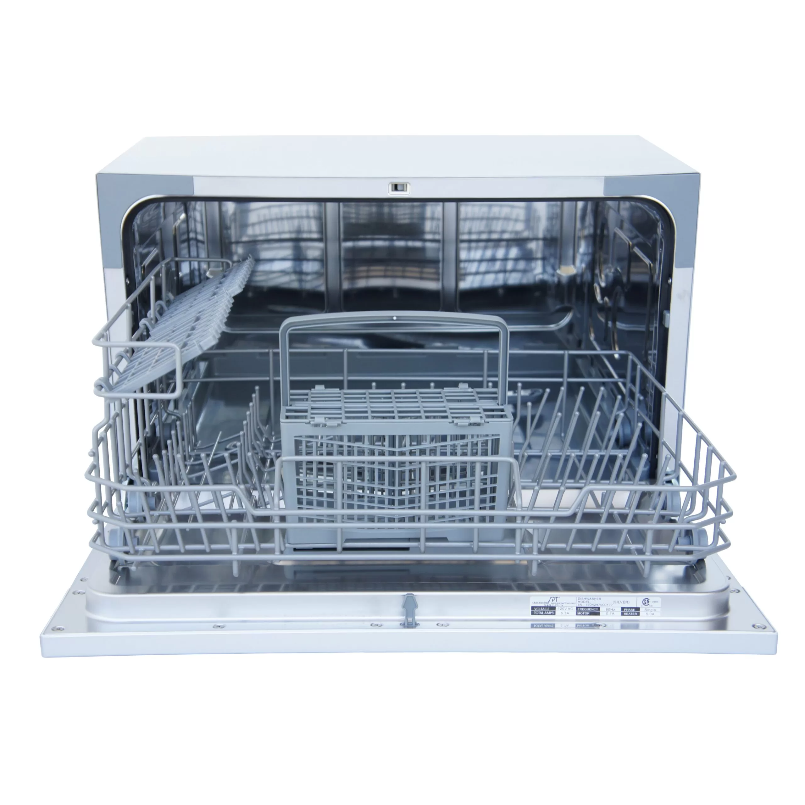 Sunpentown SD-2224DS Countertop Dishwasher with Delay Start & LED – Silver