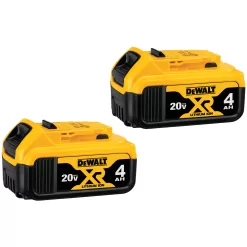 DEWALT DCB204-2 20-Volt Max 2-Pack 4 Amp-Hour; 4 Amp-Hour Lithium Power Tool Battery Kit