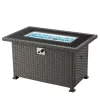 50 in Propane Fire Pit Table,Rattan Fire Pit Table Without Glass Wind Guard,50,000 BTU Gas Firepits for Outside Output
