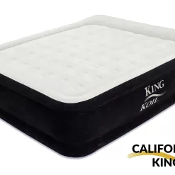 King Koil California King Luxury Raised Air Mattress with Built-in 120V AC High Capacity Internal Pump Comfort Quilt Top California King Airbed