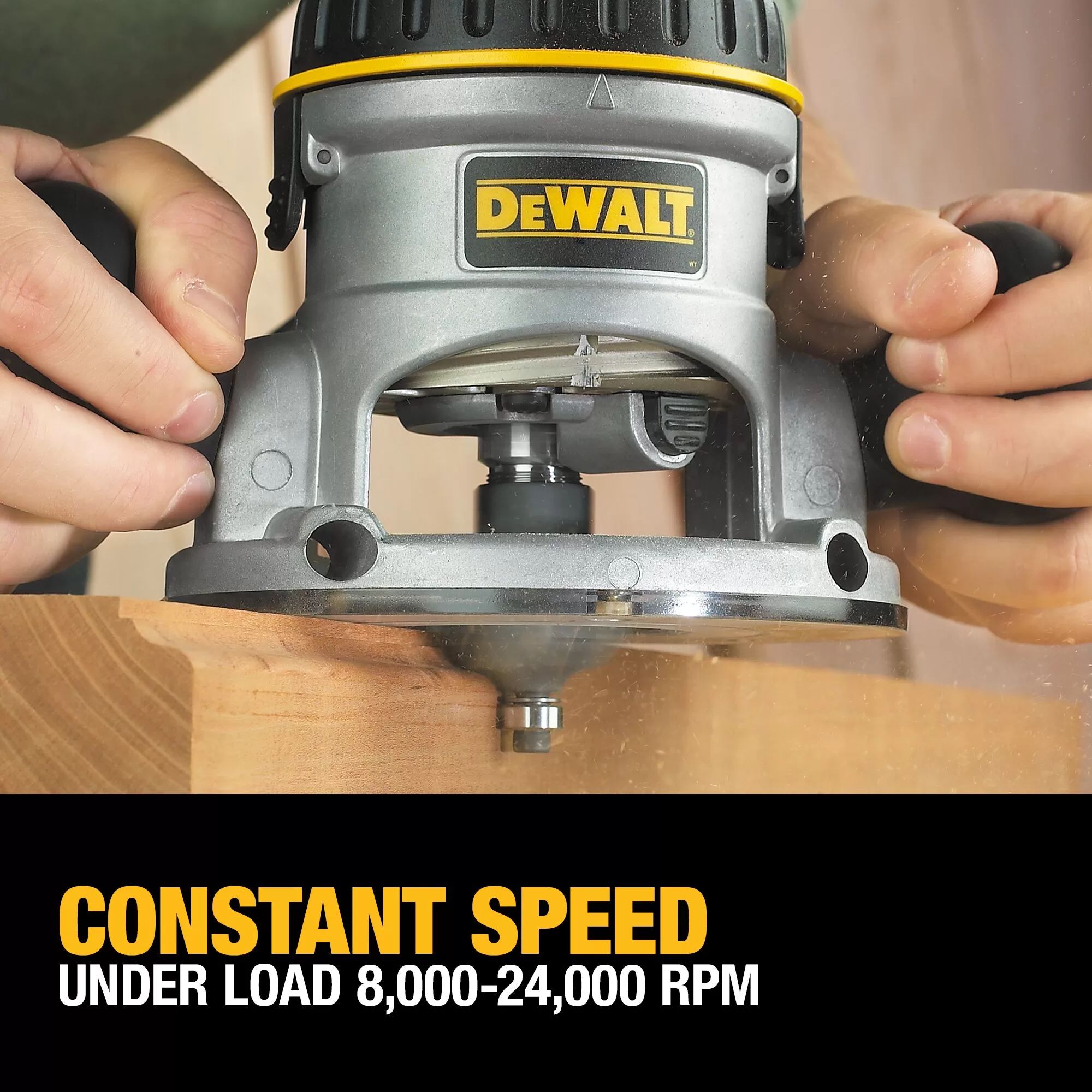 DEWALT DW618PKB 1/4-in and 1/2-in-Amp 2.25-HP Variable Speed Combo Fixed/Plunge Corded Router Soft Case (Tool Only) - Image 4