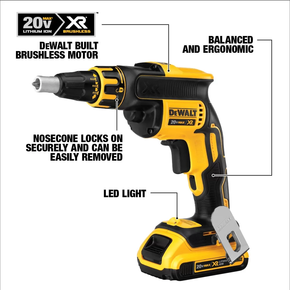 DEWALT DCF620D2 XR-Amp 20-volt Max Lithium Ion (li-ion) Brushless Screw Gun Kit - Image 2