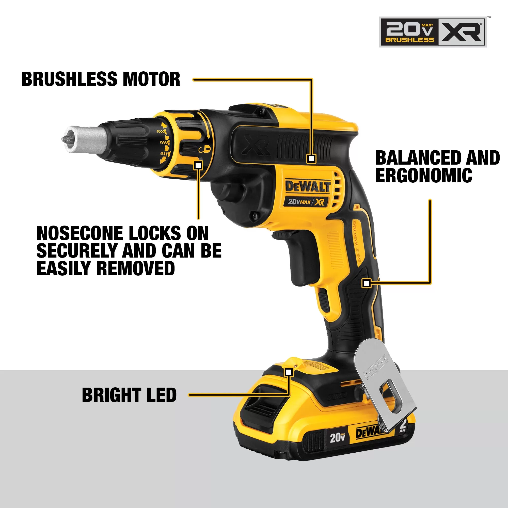 DEWALT XR 2-Tool 20-Volt Max Brushless Power Tool Combo Kit with Soft Case (2-Batteries and charger Included) - Image 2