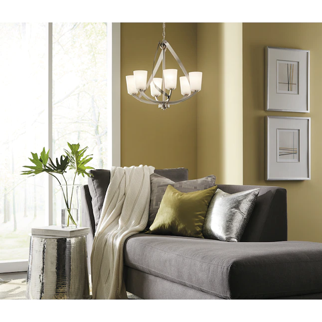 Kichler 34693 Layla 6-Light Brushed Nickel Transitional Chandelier - Image 2