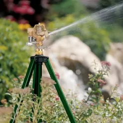 Orbit Heavy Duty Brass Lawn Impact Sprinkler on Tripod Base, Water Yard - 58308N