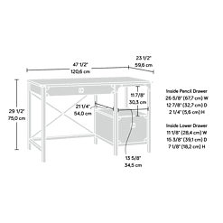 Sauder Steel River Desk, Carbon Oak Finish