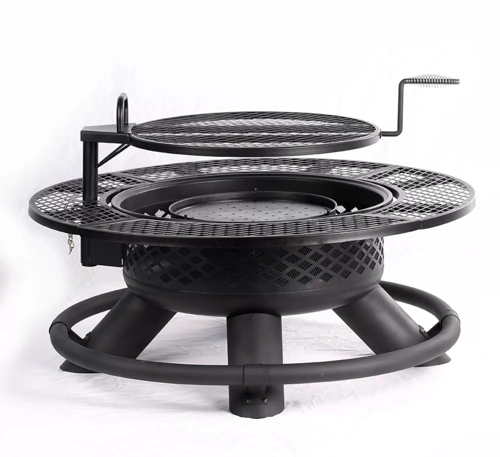 MASTER FORGE 47.24-in W Black Steel Wood-Burning Fire Pit
