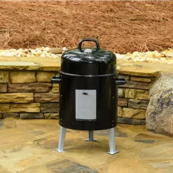 Masterbuilt 20060116 Bullet Portable Charcoal Smoker, Black, 395 sq. in.