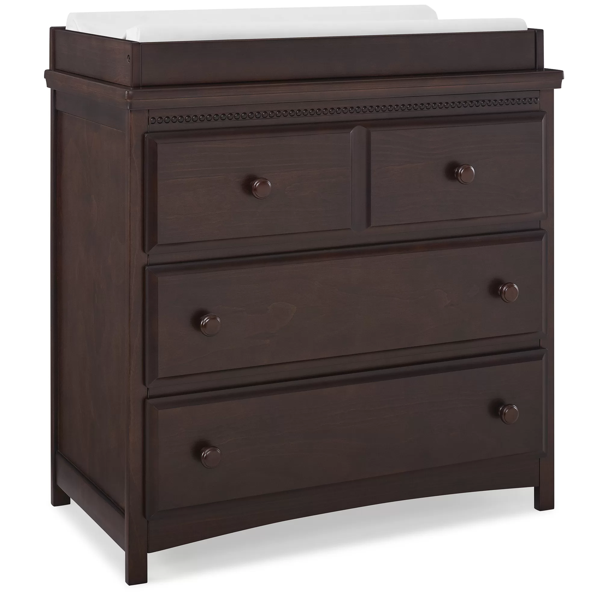 Delta Children Waverly 3 Drawer Dresser with Changing Top, Walnut Espresso