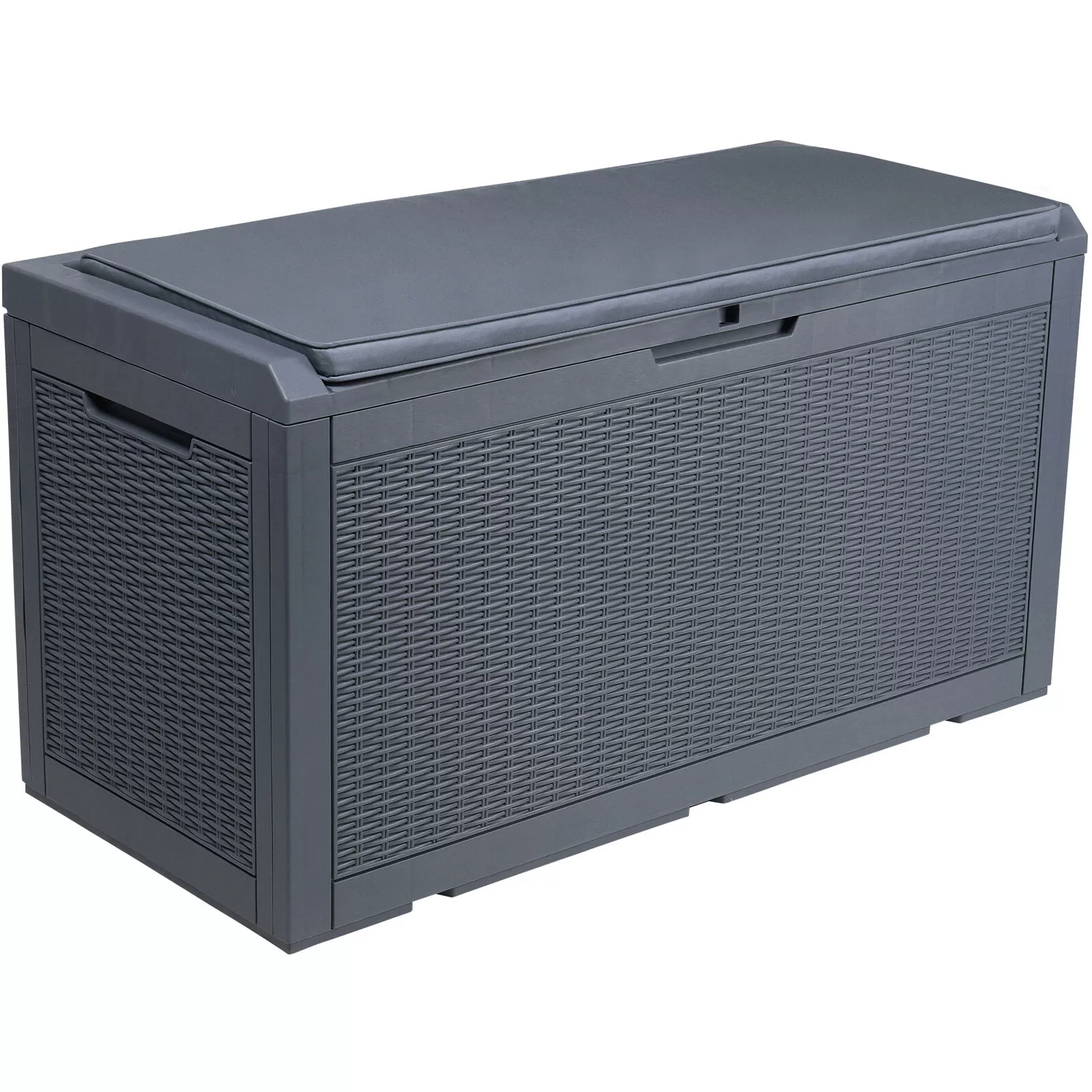 YITAHOME 100gal Large Outdoor Storage Deck Box Patio Container Organizer Bin with Cushion Seating Waterproof, Gray