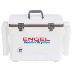 Engel 30 qt. Hard Sided Ice Chest Cooler, White