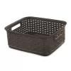 Sterilite Decorative Wicker Style Short Weave Storage Basket, Espresso (24 Pack)