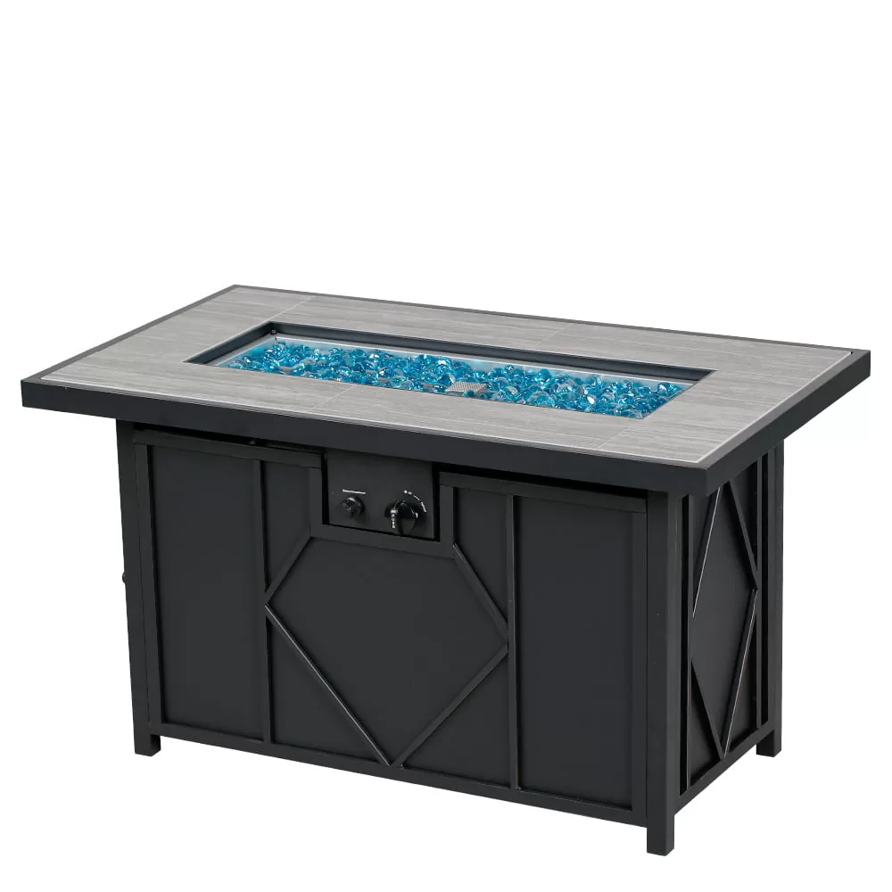 HEATMAXX 42 in. 60,000BTU Fire Pit Propane Gas Fire Pit Table Rectangular Tabletop