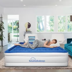 SoundAsleep Dream Series Air Mattress with ComfortCoil Technology & Internal Built In High Capacity Pump - Queen Size